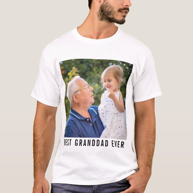 Camiseta Mejor Abuelo, Abuelo Y Foto Del Bebé (Anverso)