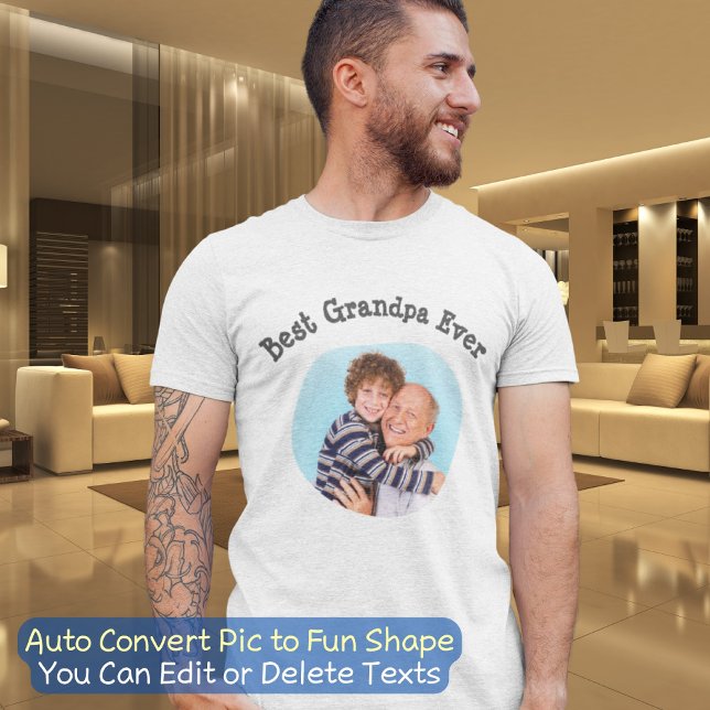 Camiseta Mejor abuelo alguna vez sube tu foto de la familia (Subido por el creador)