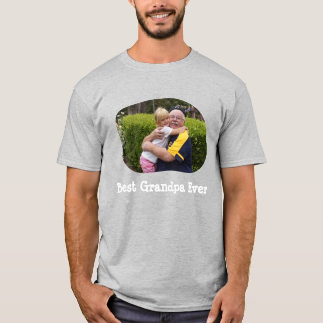 Camiseta Mejor abuelo alguna vez sube tu foto horizontal (Anverso)
