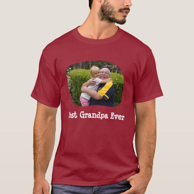 Camiseta Mejor abuelo alguna vez sube tu foto horizontal (Anverso)