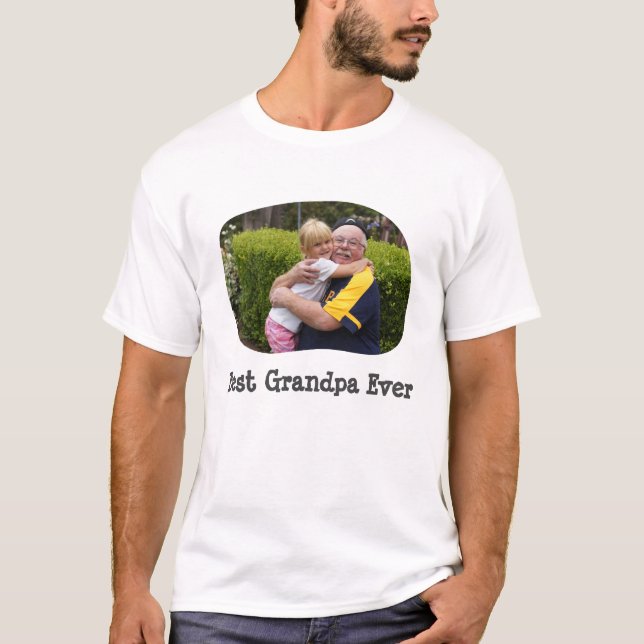 Camiseta Mejor abuelo alguna vez sube tu foto horizontal (Anverso)