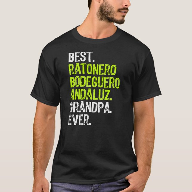 Camiseta Mejor Abuelo Andaluz de Bodeguero de Ratonero (Anverso)