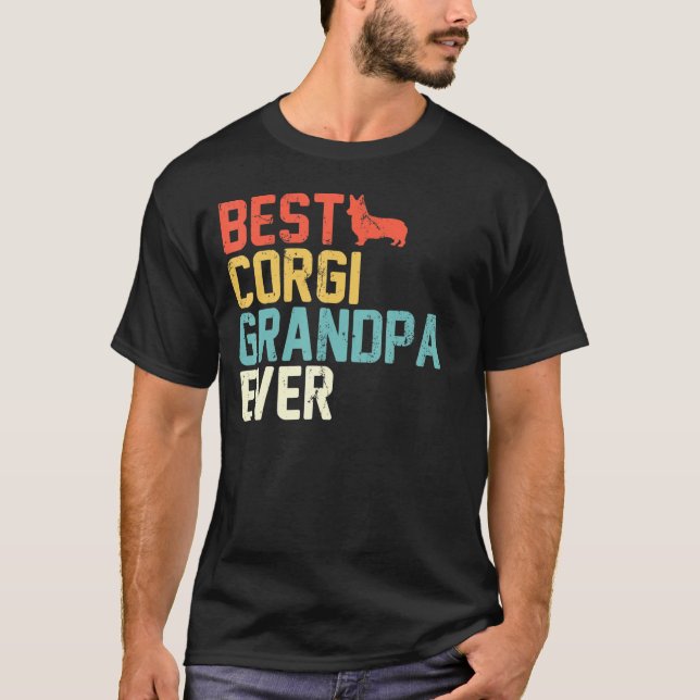 Camiseta Mejor Abuelo Corgi Retro (Anverso)