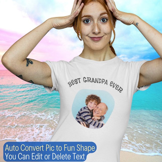 Camiseta Mejor Abuelo Crea Tu Propia Foto De Texto Guay (Subido por el creador)