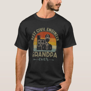 Camiseta Mejor abuelo de ingeniero civil jamás Grasa gráfic