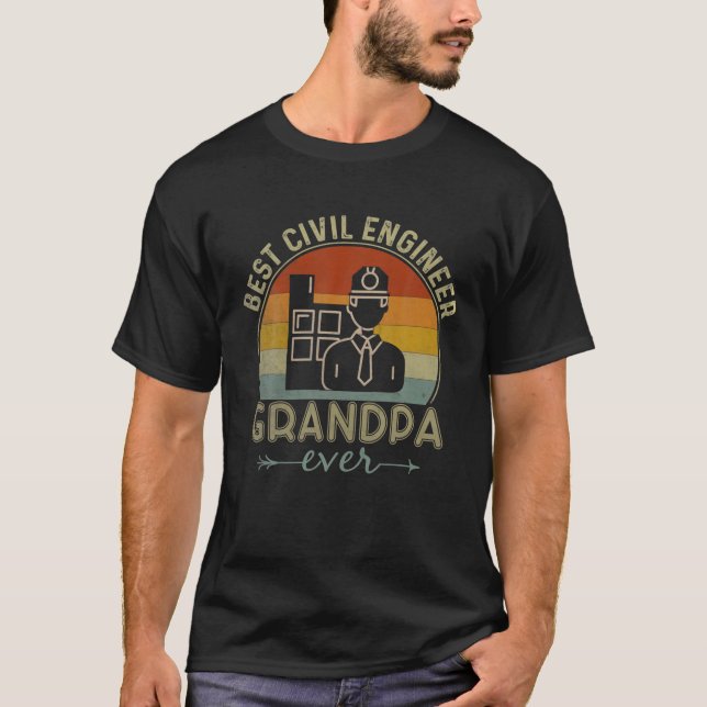 Camiseta Mejor abuelo de ingeniero civil jamás Grasa gráfic (Anverso)
