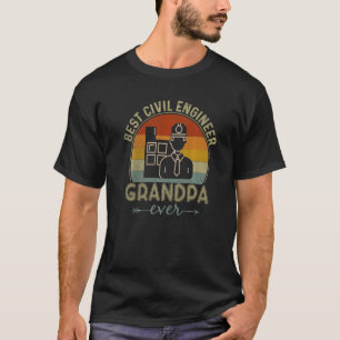 Camiseta Mejor abuelo de ingeniero civil jamás Grasa gráfic