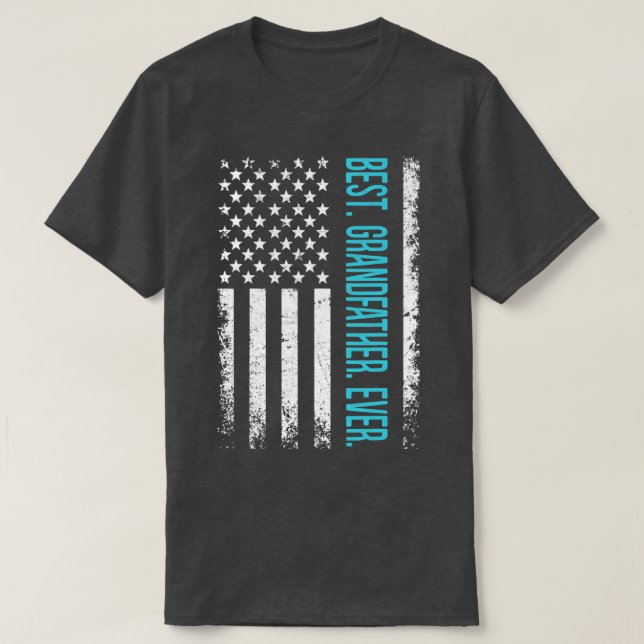 Camiseta Mejor Abuelo de la Bandera Americana  (Diseño del anverso)