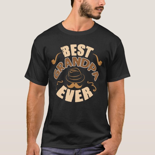Camiseta Mejor Abuelo de la Historia - Gorra y Ilustracion  (Anverso)