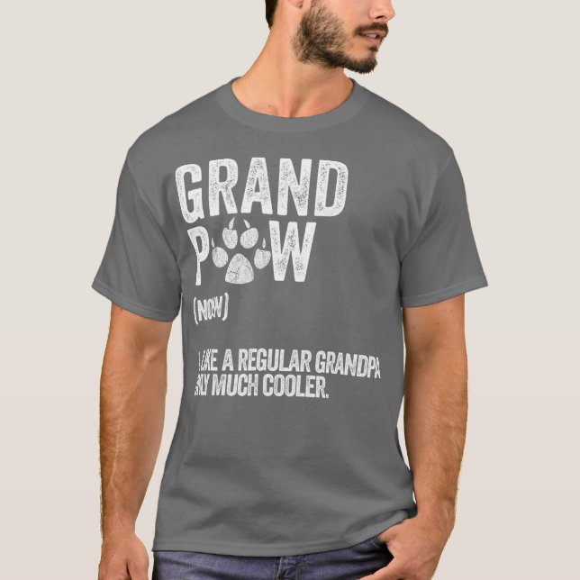 Camiseta Mejor Abuelo de Perro Divertido Retro de Abuelo (Anverso)