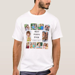 Camiseta Mejor Abuelo de Todos Collage de 10 Fotos de Nieto