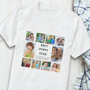Camiseta Mejor Abuelo de Todos Collage de 10 Fotos de Nieto