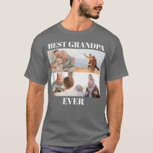 Camiseta Mejor abuelo del mundo 4 Crear collage de fotos Cr