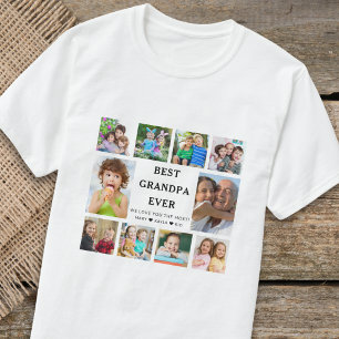 Camiseta Mejor Abuelo del Mundo Collage de 10 Fotos de los 