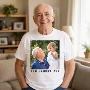 Camiseta Mejor abuelo del mundo Foto de abuelo y bebé   
