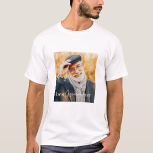 Camiseta Mejor Abuelo del Mundo Foto Moderna Simple y Elega
