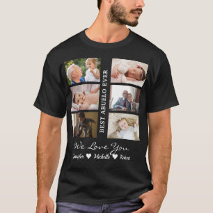 Camiseta Mejor Abuelo del Mundo Fotos Personalizadas Nombre