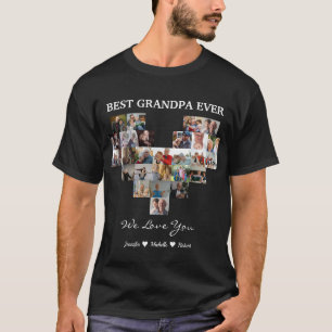 Camiseta Mejor Abuelo del Mundo Fotos Personalizadas Nombre