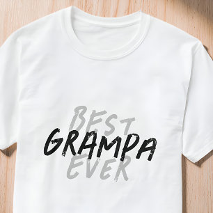 Camiseta Mejor Abuelo del Mundo Moderno Grunge Negro y Gris