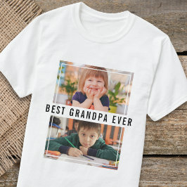 Camiseta Mejor abuelo del mundo Nietos 2 Collage de fotos