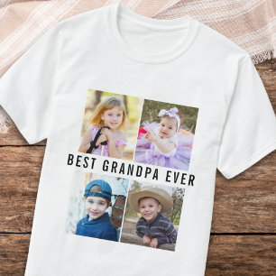 Camiseta Mejor abuelo del mundo Nietos 4 Collage de fotos