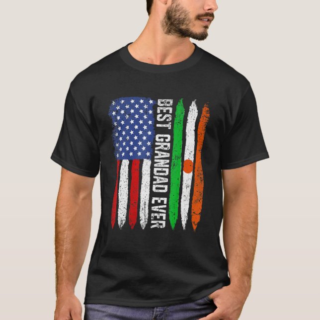 Camiseta Mejor Abuelo Día del Padre Níger Us Bandera Retr (Anverso)