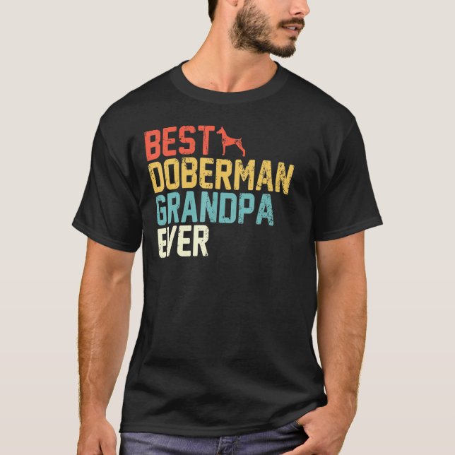 Camiseta Mejor Abuelo Doberman Retro (Anverso)