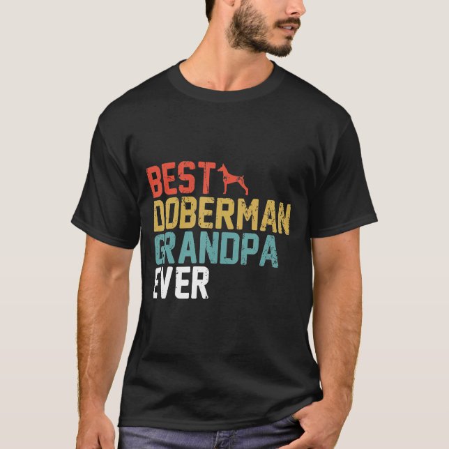 Camiseta Mejor Abuelo Doberman Retro (Anverso)