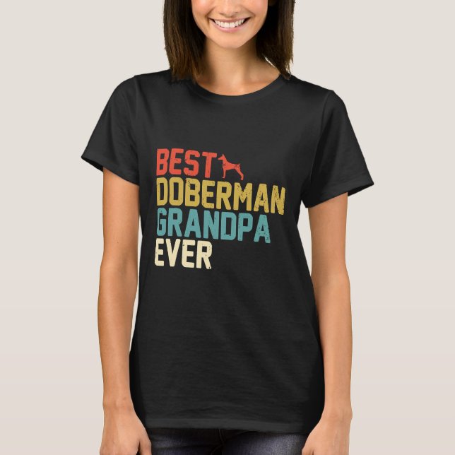 Camiseta Mejor Abuelo Doberman Retro (Anverso)