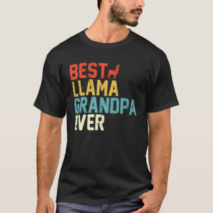 Camiseta Mejor abuelo LLAMA Retro de todos los tiempos
