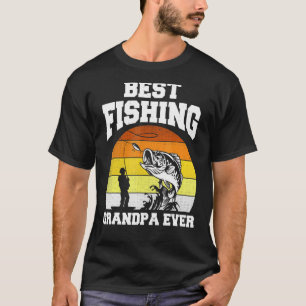 Camiseta Mejor abuelo pescador de la historia Carrete Pesca