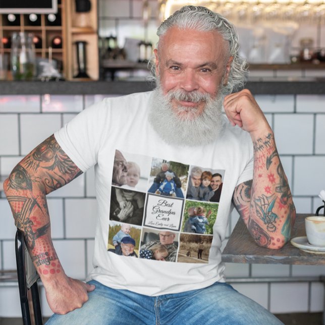 Camiseta Mejor abuelo que nunca personalizado de collage de (Subido por el creador)