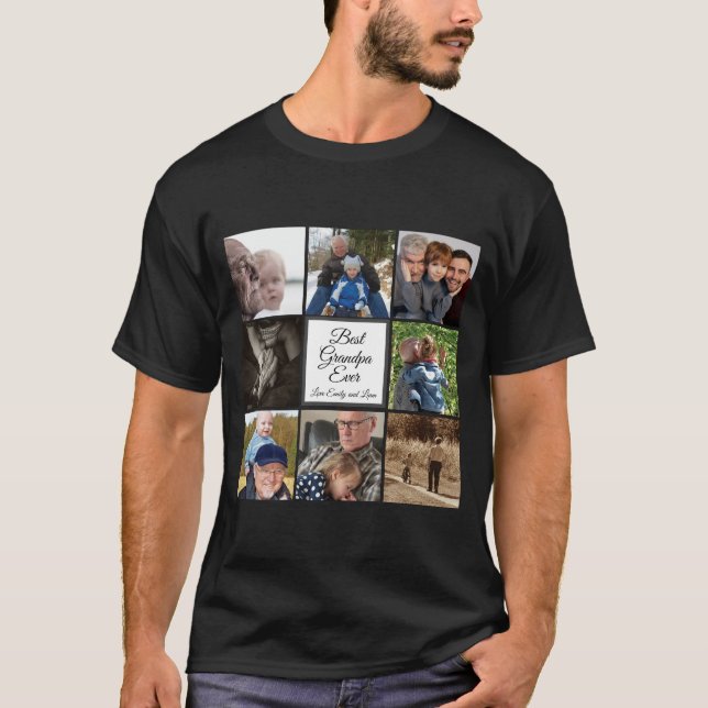 Camiseta Mejor abuelo que nunca personalizado de collage de (Anverso)