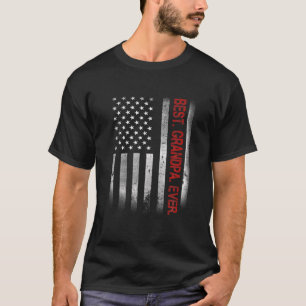 Camiseta Mejor Abuelo Que Nunca Vintó Bandera Estadounidens