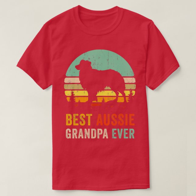Camiseta Mejor Abuelo Regalo De Aussie Dog Dad Australiano (Diseño del anverso)
