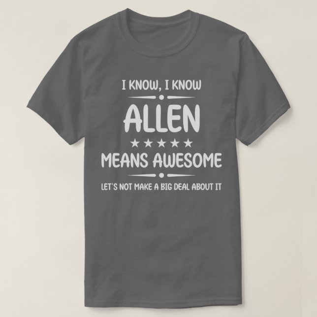 Camiseta Mejor Allen jamás Increíble Nombre Allen Personali (Diseño del anverso)