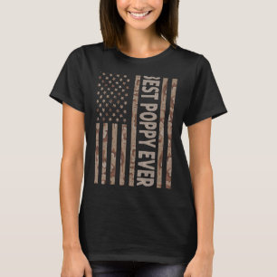 Camiseta Mejor amapola de Estados Unidos Abuelo de Bandera