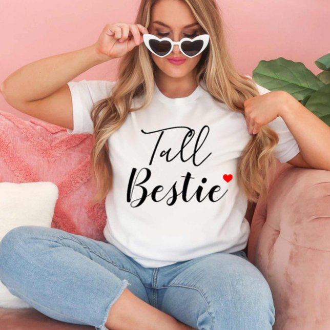 Camiseta Mejor Amigo Coincidiendo Bestias Alto y Bestie Cor (Subido por el creador)