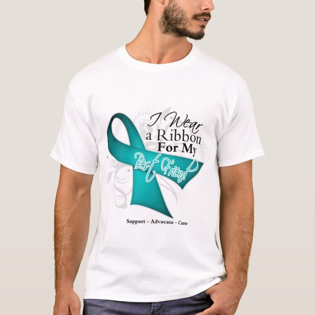 Camiseta Mejor amigo - conciencia verde azulada de la cinta (Anverso)