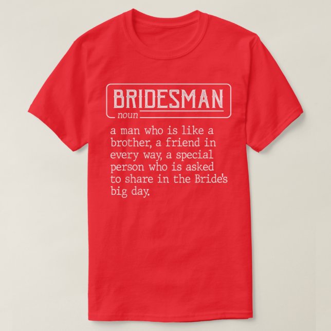 Camiseta Mejor Amigo de la Novia Boda Novio Hombre Definici (Diseño del anverso)