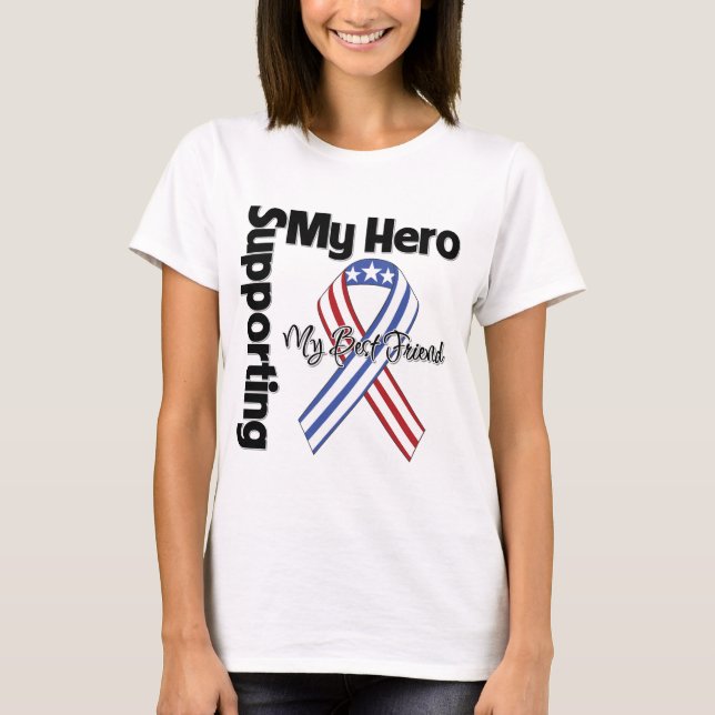 Camiseta Mejor Amigo - El ejército apoya a mi héroe (Anverso)