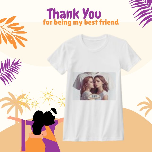 Camiseta Mejor Amigo Fotograma moderno Color blanco (Subido por el creador)