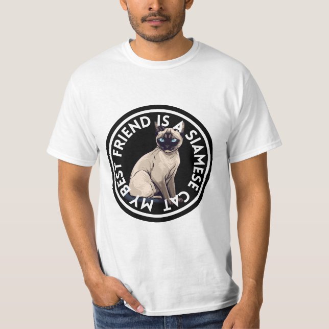 Camiseta Mejor amigo gato siamés (Anverso)