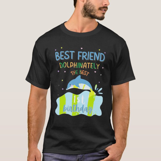 Camiseta Mejor Amigo Primera Familia Fiesta Dolphin Bday (Anverso)