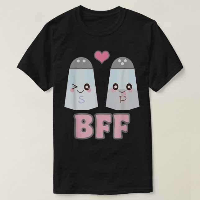 Camiseta Mejor amigos de Kawaii Salt y Pepper BFF Forev (Diseño del anverso)