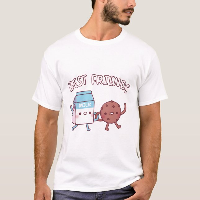 Camiseta Mejor amigos de leche y galletas (Anverso)