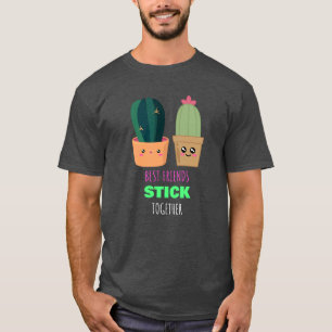 Camiseta Mejor Amigos Manos Juntos - Cute Cactus Pun