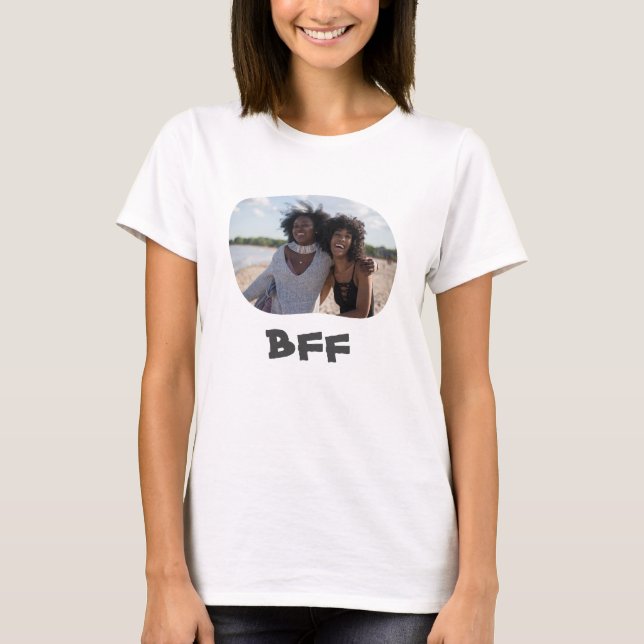Camiseta Mejor Amigos para siempre BFF subir tu foto horizo (Anverso)