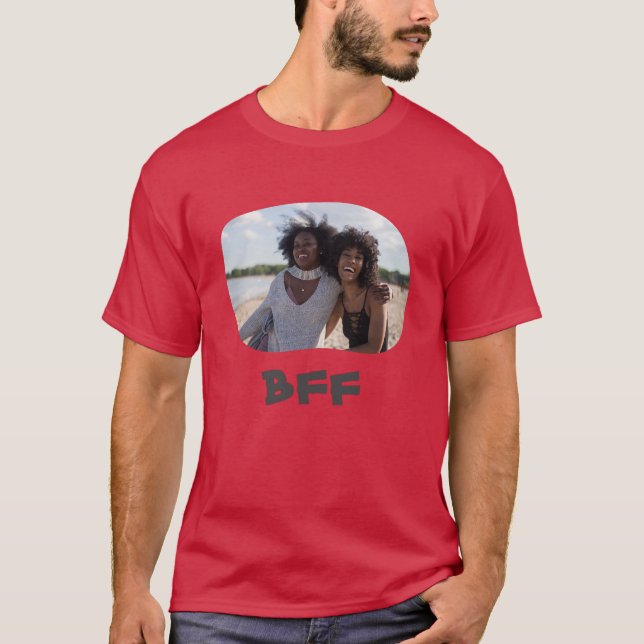 Camiseta Mejor Amigos para siempre BFF subir tu foto horizo (Anverso)