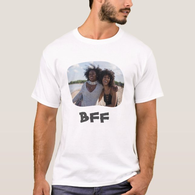 Camiseta Mejor Amigos para siempre BFF subir tu foto horizo (Anverso)